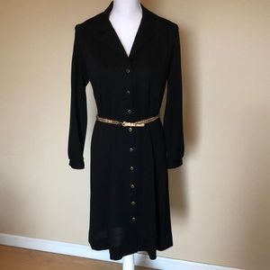 1970’s Caron Black dress with gold belt
